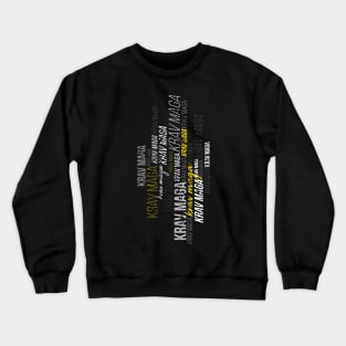 Krav Maga Cool Yellow Lettering Workout Design Crewneck Sweatshirt